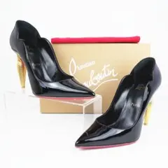 EU38 Christian Louboutin ブラック ハイヒール 485A