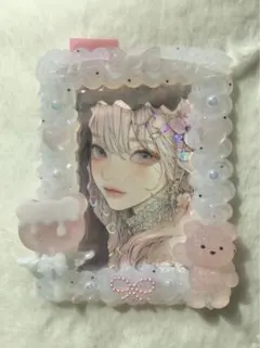 トレカデコ ホイップデコ トレカケース クマ 白×ピンク