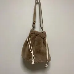 ファー巾着　ショルダーバッグ　2way