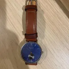 稼働品　Knot cs-36 腕時計 スモールセコンド ネイビー　ブラウンレザー