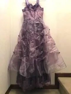 パープルロングドレス