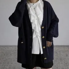 残1【新品・タグ付】ツイードライクニットカーディガン/BONJOUR SAGAN
