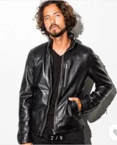 [美品] AKM 黒 レザー ジャケット エイケイエム フィールドジャケット AKM A006 GT01 SAFARI