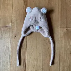 【美品】くま　ベビー　キッズ　ニット帽　耳付き　46㎝　48㎝