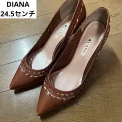 ダイアナ DIANA ブラウン パンプス ヒール6センチ 24.5