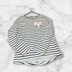 ❤️美品❤️【H&M】女の子ボーダー柄長袖Tシャツ/カットソー　うさぎスパンコール付