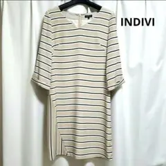 美品　INDIVI インディヴィ　ボーダーワンピース　サイズ38　日本製