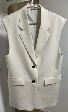 ホワイト ベージュ テーラードベスト テーラードジャケット GU