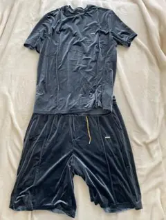ダークグレー ベルベット ルームウェアセット