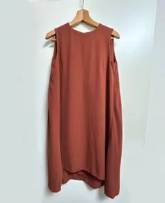 Sense of place ダークオレンジ　ノースリーブワンピース　テラコッタ