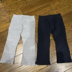 ミキハウス　グレー・ブラック　パンツ 2点セット