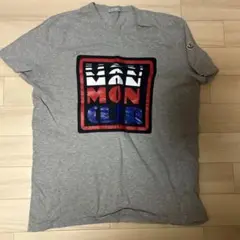 MONCLER グレー ロゴ Tシャツ