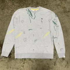 Lacoste LIVE ART print スウェット トレーナー グレー