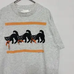 90s USA製 SOF Tee アニマル ハロウィン 黒猫 Tシャツ レトロのサムネイル