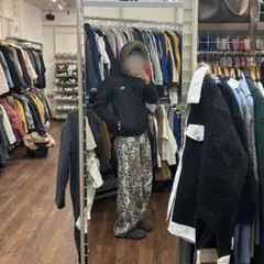 Y2K ファー付きダウンジャケット 平成 ギャル男 短丈 ドローコード付き