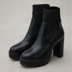 AZUL BY MOUSSY ソックスヒールブーツ　ブラック