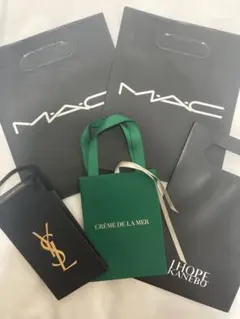 デパコスブランドショッパー紙袋5枚MAC ラ・メール カネボウ イブサンローラン