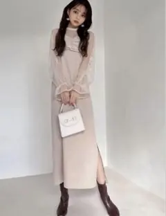 ★タグ付新品未使用★ GRLクロップド丈チュールトップスXキャミワンピースセット