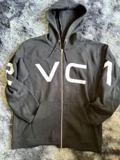 RVCA ブラック フルジップパーカー サイズM 無地 軽アウター【1188 
