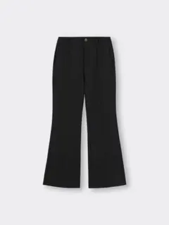 ブラック ワイドパンツ カットソーフレアスラックス GU ジーユー 楽