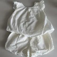 ［美品］ホワイト フリル付きセットアップ