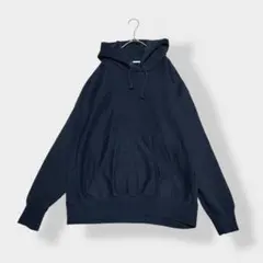 GU ジーユー 裏起毛 厚手 ヘビーウェイトスウェットパーカ ネイビー XL