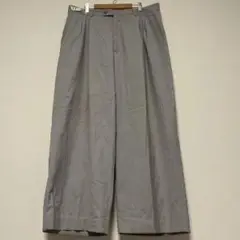 ユーロ古着 bergati ワイド バギー 2タック グレー スラックス W36