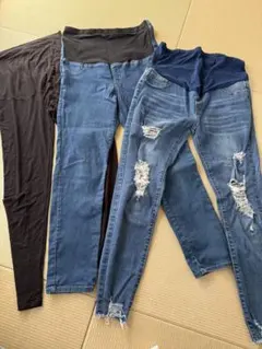 4点セット！マタニティ　パンツ　デニム　タイム