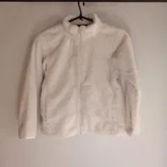 ホワイトフリースジップアップジャケット