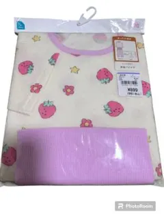 【新品未使用】いちご柄 ベビーパジャマ 90cm