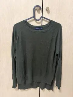 ZARA グリーン シアーニット