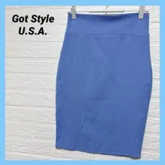 Got Style U.S.A.製 ブルー タイトミニスカート 海外古着