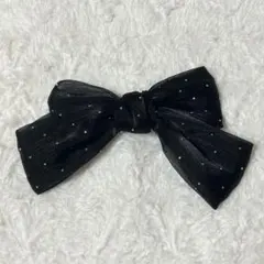 美品　リボン　バレッタ　結婚式　髪飾り