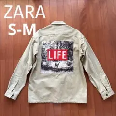 ZARA LIFE ベージュ ミリタリージャケット S-M ザラ