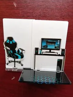 FUKUYAキャラ福くじゲーミングD賞　ゲーミングルーム　ブラック✕ライトブルー