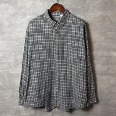 SALE❣️VAN HEUSEN チェックシャツ 長袖シャツ XXL ネイビー系