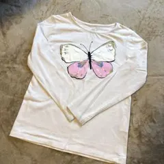 H&M 長袖カットソー バタフライプリント 110-116cm