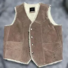 本革ブラウンベスト フリース裏地付きL