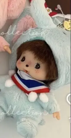 新品タグ付き モンチッチ ベビチッチ タイ限定 象ブルーキーチェーン