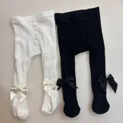 リブ編みベビータイツ 2色セットSHEIN 0-6M 春秋冬用タイツ女の子