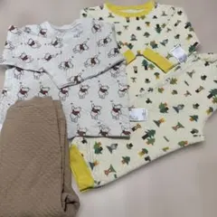 2セット UNIQLOユニクロベビーキルトパジャマ　KIDEA100