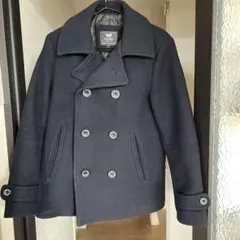 BEAMS HEART ネイビー ダブルブレスト ピーコート S