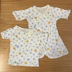 ミキハウス　ホットビスケット短肌着　コンビ肌着