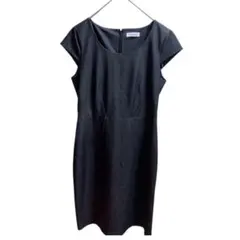 Calvin Klein ノースリーブひざ丈ワンピース ダークグレー
