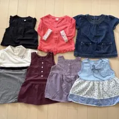 子ども服　まとめ売り　80サイズ ワンピース トップス 7点セット　女の子　夏服のサムネイル