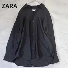 ザラZARA♦︎シャツブラウス 黒 S ビッグシルエット オーバーサイズ 春夏