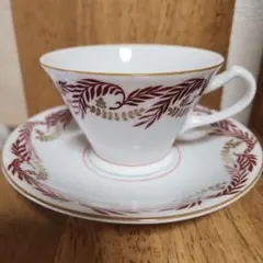 オールド名陶カップ&ソーサー アール・デコ 名古屋製陶所　リーフ柄のサムネイル