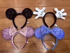 【美品】ミニーマウス　ミッキーマウス　カチューシャ　4個セット