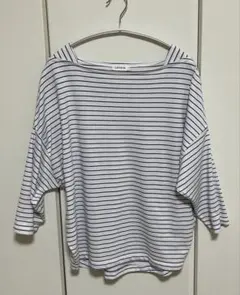 LEPSIM カラーボーダーTシャツ／五分袖