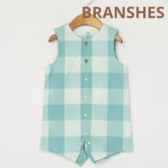 branshes おそろい ブロックチェックカバーオール 80 ロンパース